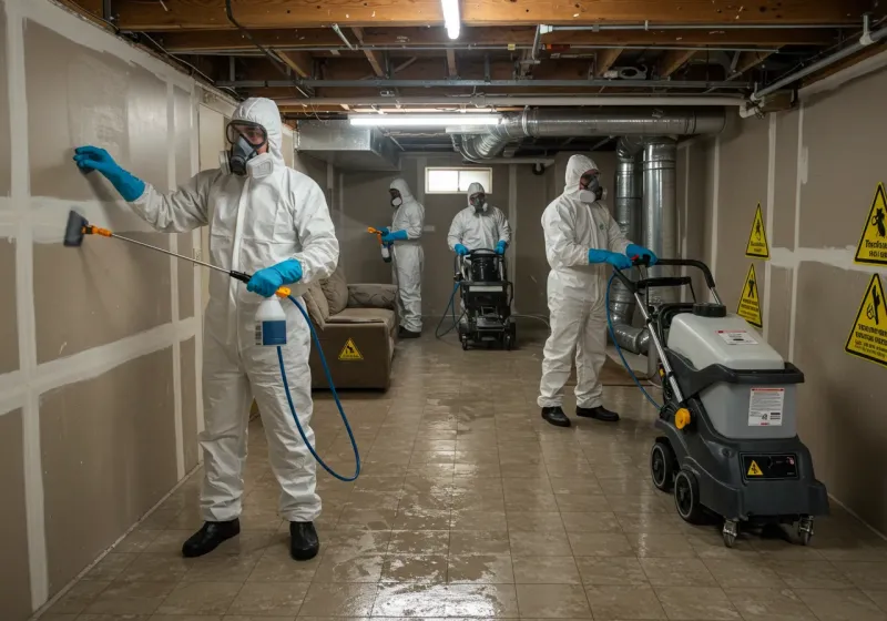 Basement Moisture Removal and Structural Drying process in Lakewood, CA